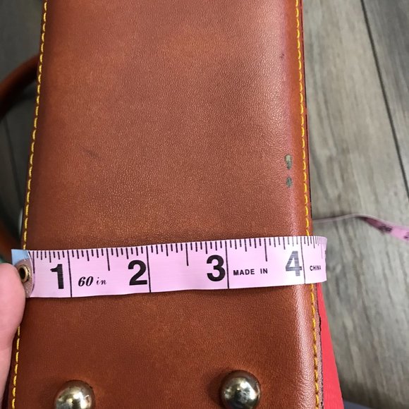 Dooney & Bourke Vintage AWL Red Pebbled Leather Satchel Handbag Zipper Closure - Picture 11 of 16
